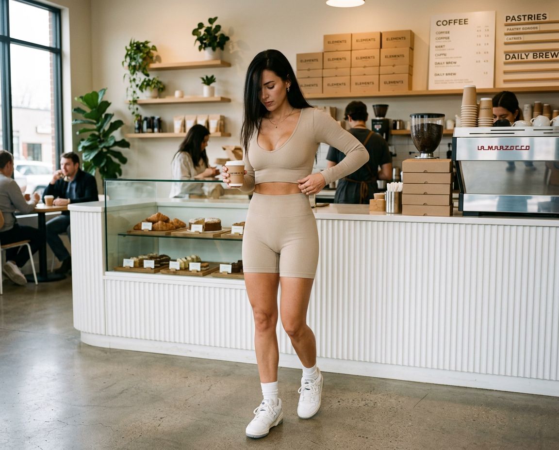 Woman at a café, aesthetic lifestyle